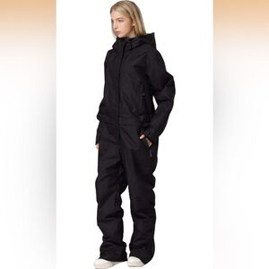 RIUIYELE Unisex Waterproof Ski Suit/Jumpsuits, Size: XL, Color: Black, NWT